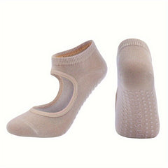 Women Pilates Socks Anti Slip Backless Yoga Ankle Dance Sports Socks