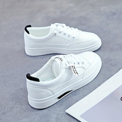 Women's Lace Up Low Board Shoes Lightweight Flats Sneakers