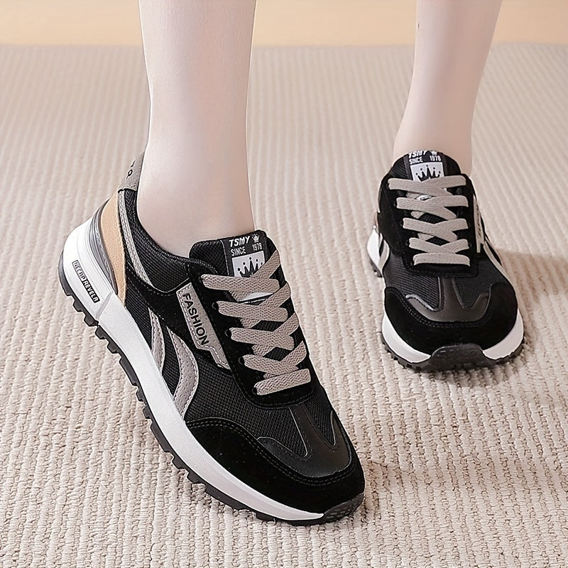 Women's Colorblock Sports Shoes Mesh Breathable Running Sneakers