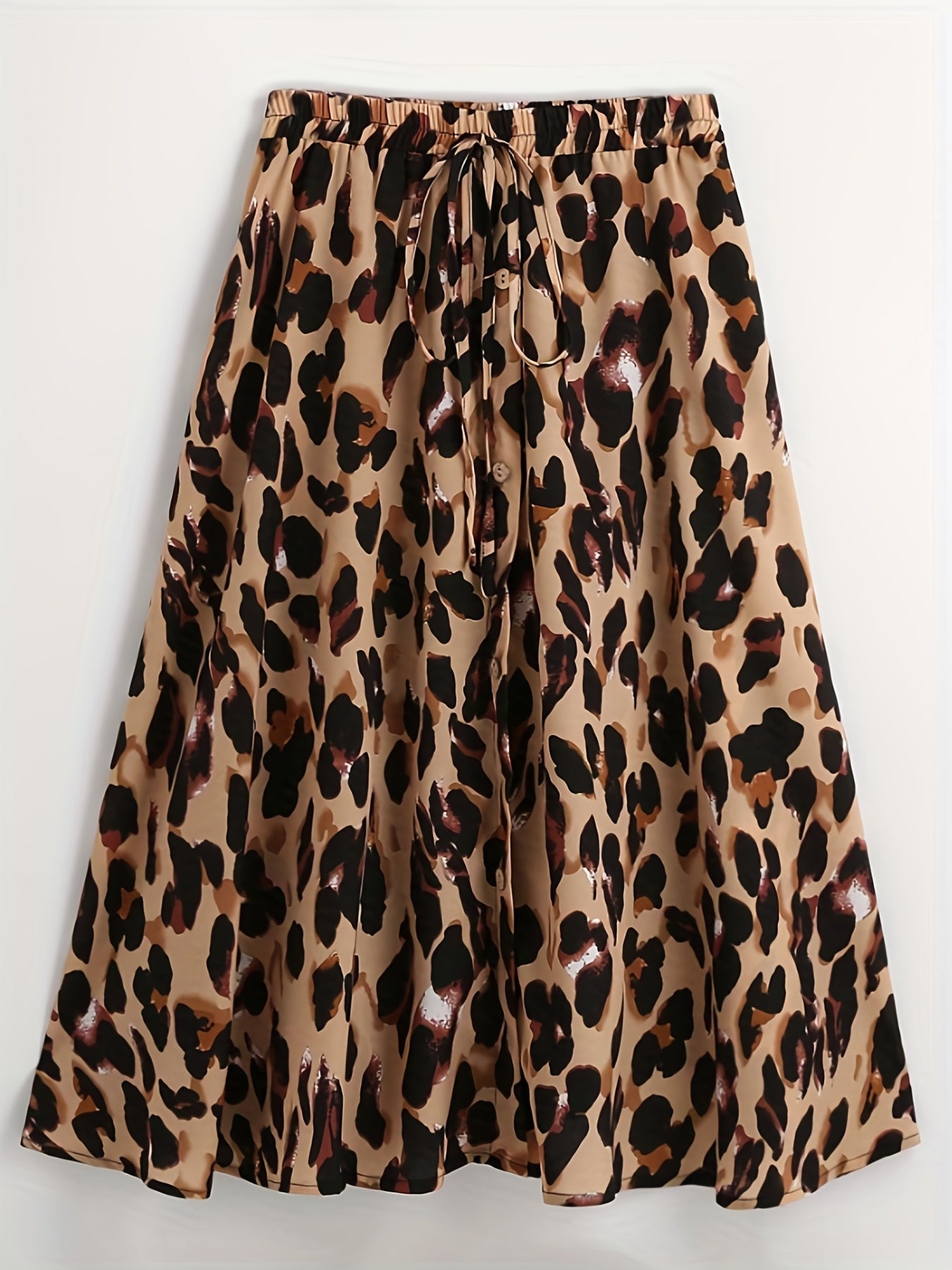 Floral Print Drawstring High Rise Skirt