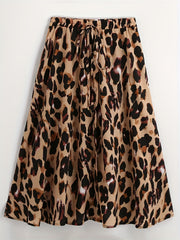 Floral Print Drawstring High Rise Skirt