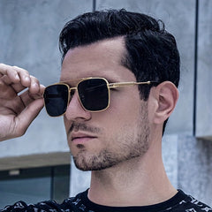 Men's Sunglasses Vintage Half Frame Cut Edge UV Protection