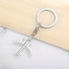 Stainless Steel Aircraft Model Keychain Keyring Bag Pendant Ornament