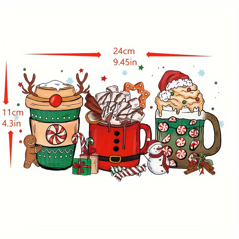 Christmas 3D UV DTF 16oz Cups Wrap Sticker DIY Label Transfer Stickers