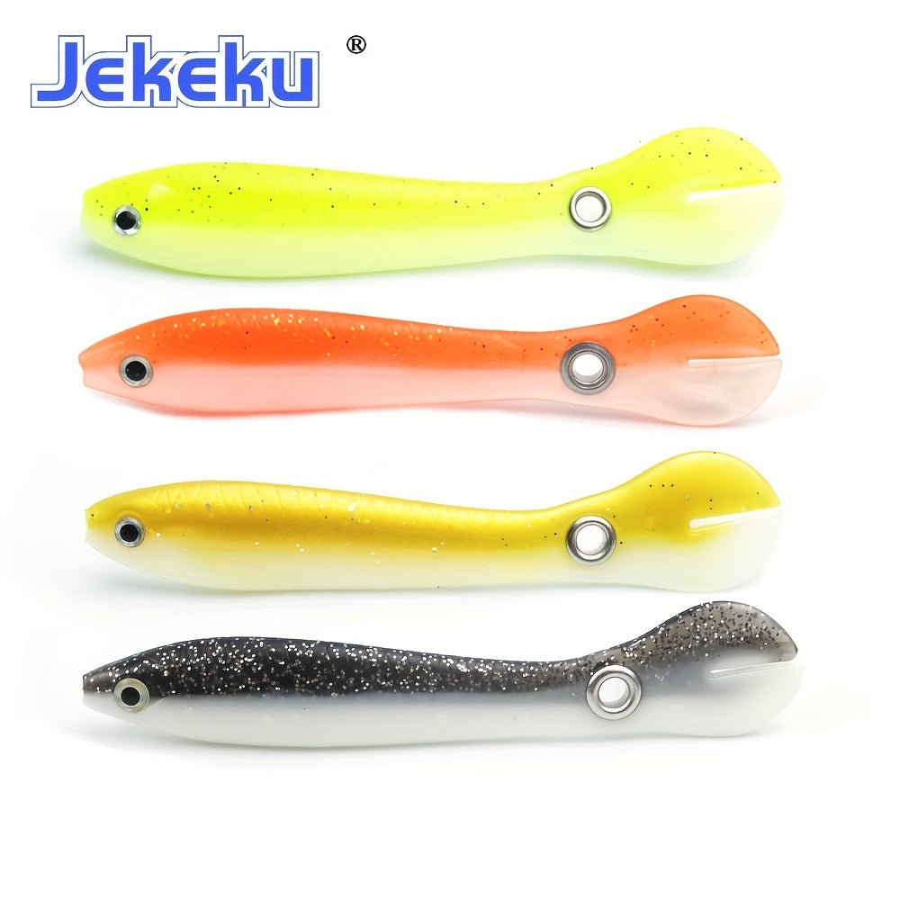 JEKEKU 2pcs Soft Loach Fishing Lures 100mm 3.94inch 6.1g Soft Wobbler