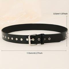 Y2K Rivet PU Belt Square Pin Buckle Hip Hop Waistband