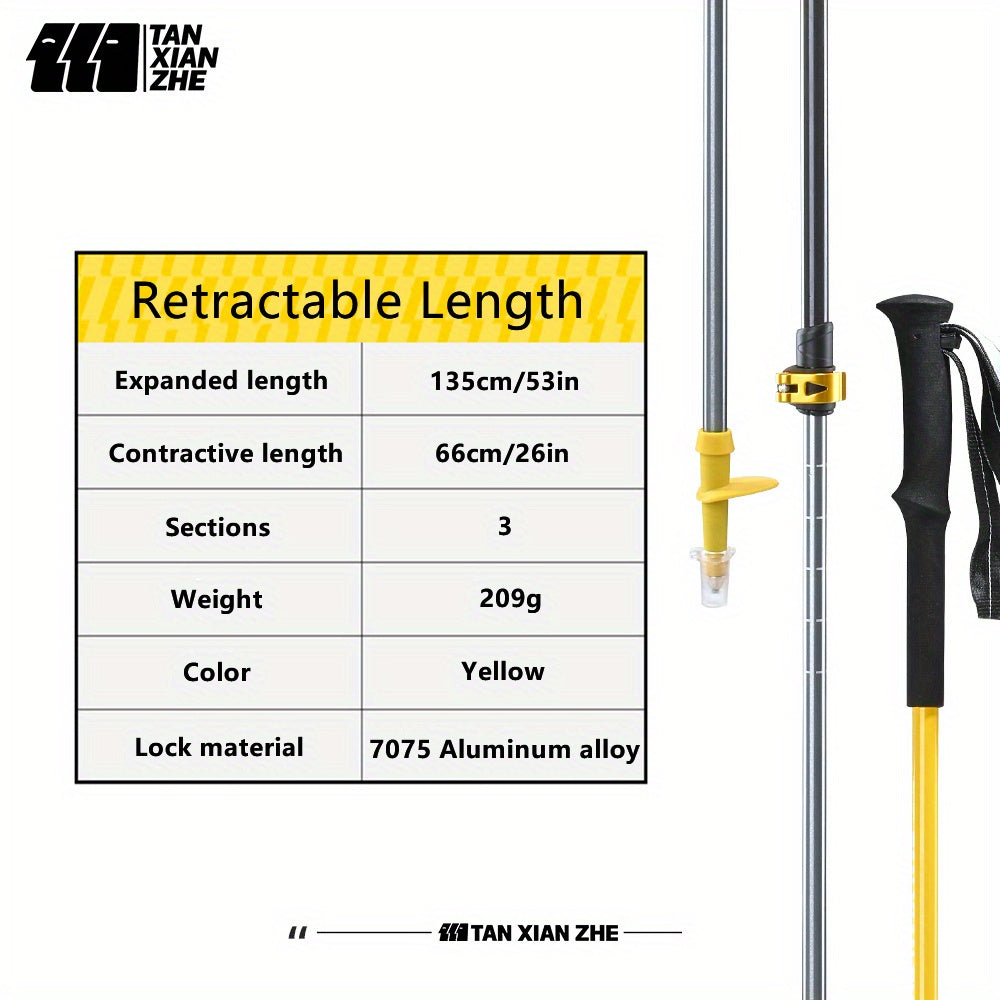 TANXIANZHE Trekking Pole Ultra light Retractable Cane for Outdoor Hiking