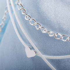Heart & Double Chain Anklet for Men & Women