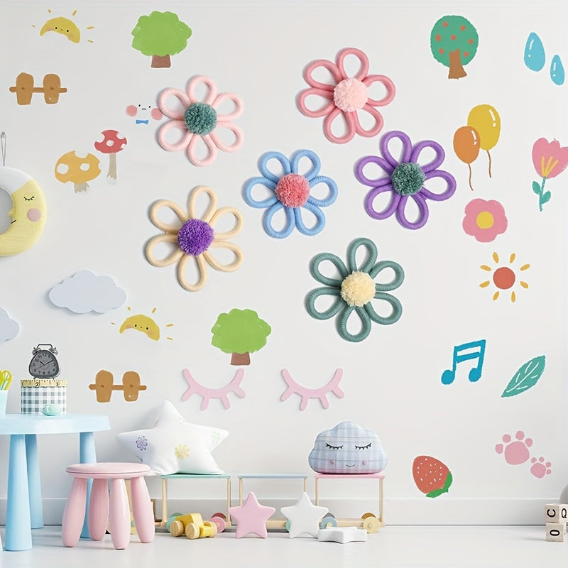 Boho Daisy Wall Hanging Macrame Decor for Nursery Bedroom