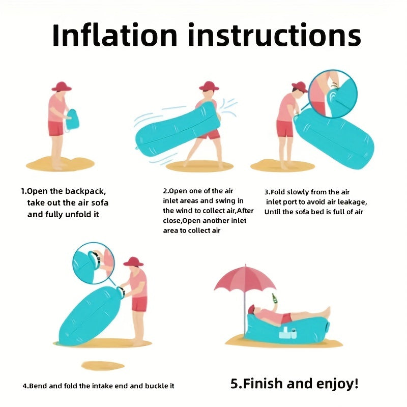Portable Multicolor Inflatable Cushion Mattress for Outdoor Camping