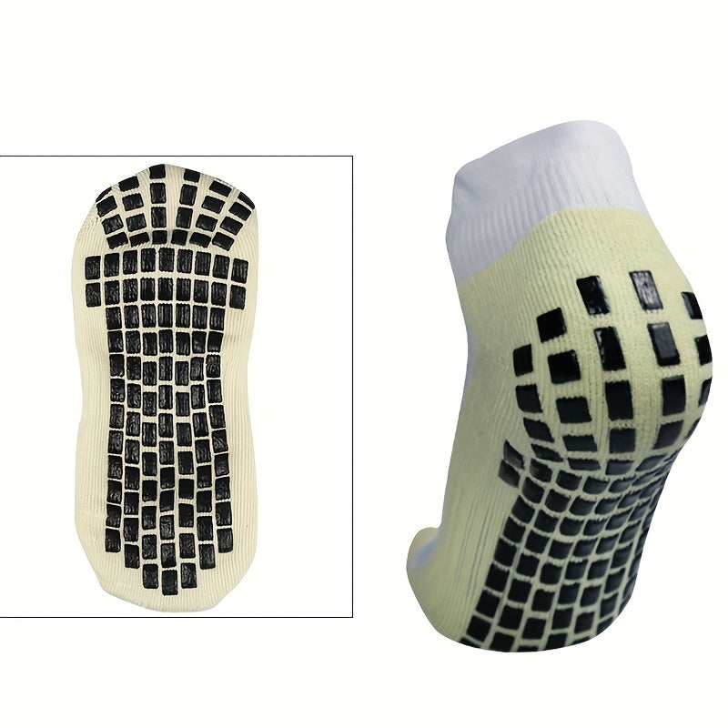 3Pairs Outdoor Breathable Sweat Absorbing Soccer Socks with Non-Slip Silicone
