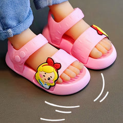 Summer Girl Print Sandals - Lightweight & Wear-Resistant Sole