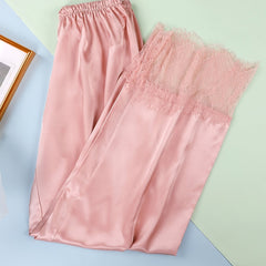 Cozy Contrast Lace Sleep Bottoms