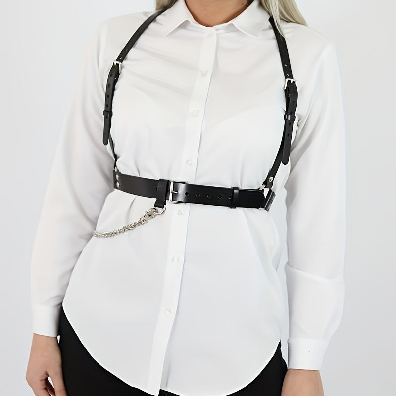 Punk Chain Fringe Harness Belt Rivet Body Harness Corset Belt