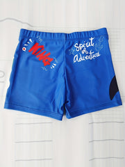 Boys Dinosaur DUDE Print Swim Trunks Stretchy Beach Shorts