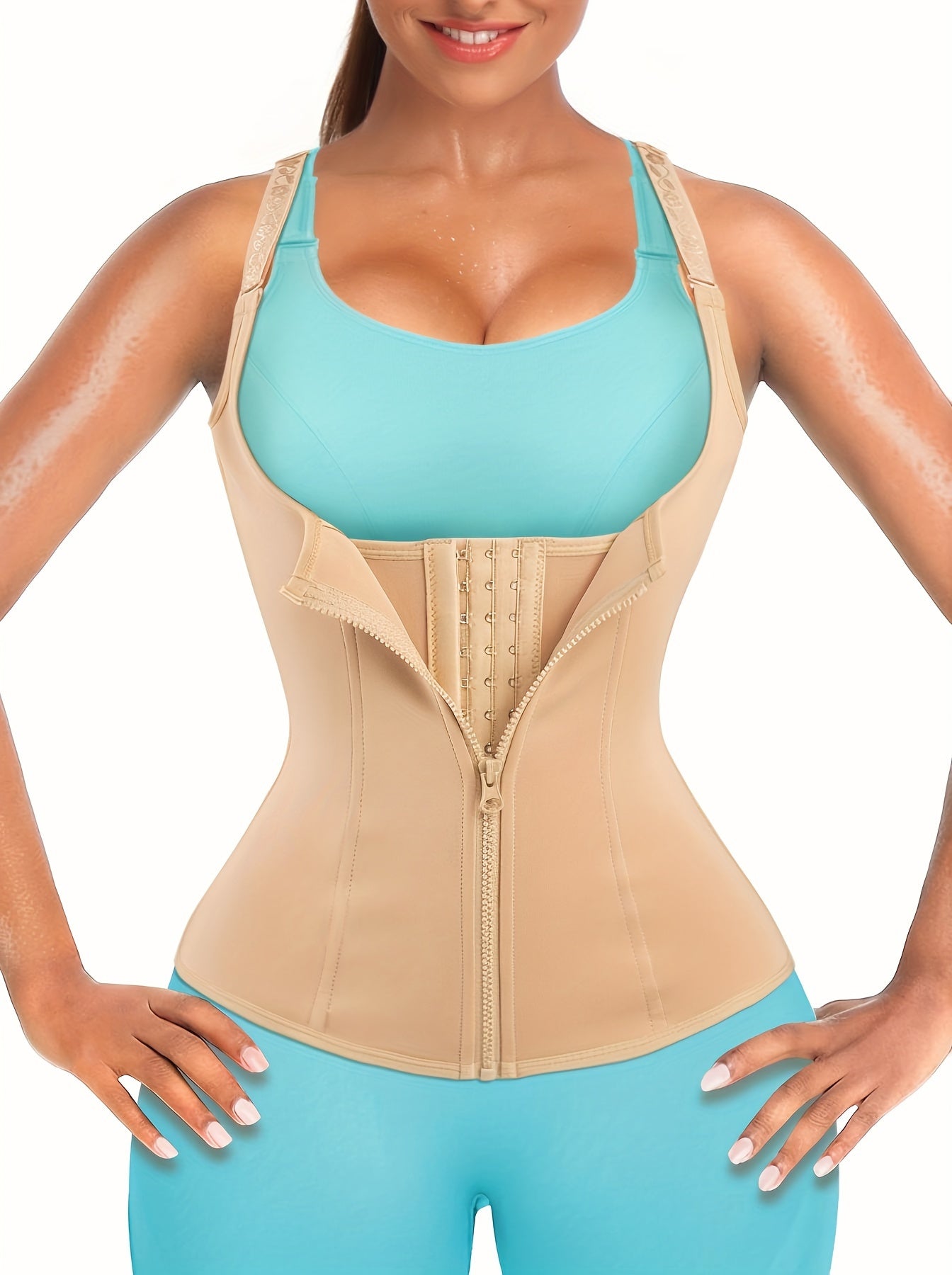 Women's Waist Trainer Corset Body Shaper w/ Adjustable Straps Tank Top