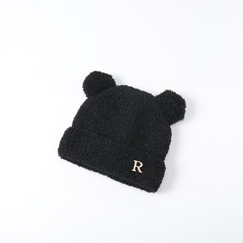 Winter Warm Beanie Hat Letter Small Ears Knitted Hat Winter Soft Knit Beanie
