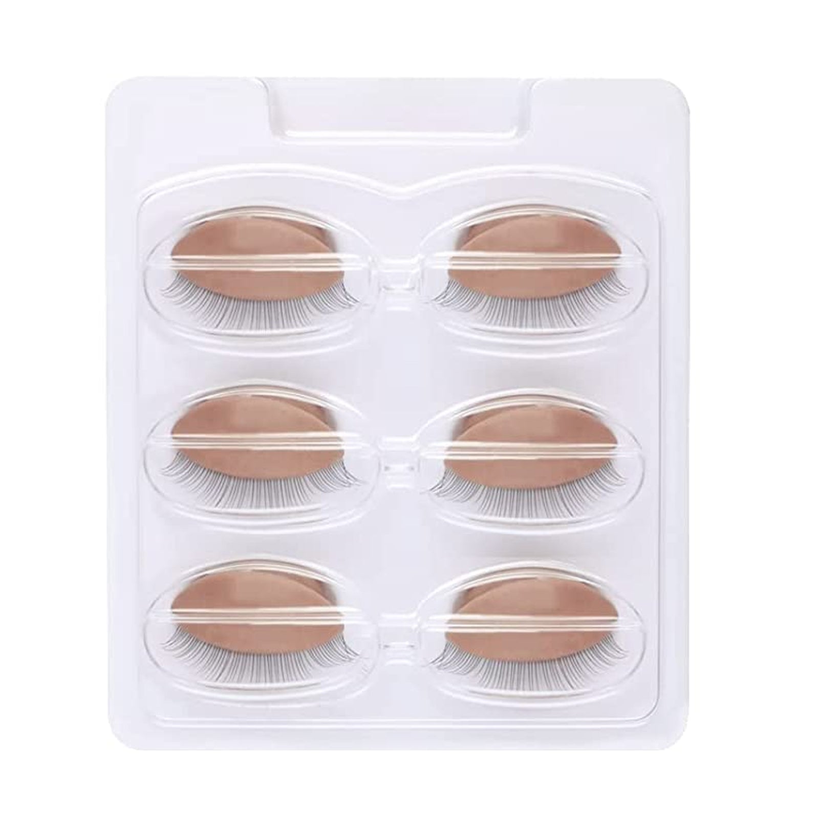 3 Pairs Mannequin Head Eyelash Extension Training Kit with Replacement Eyelids