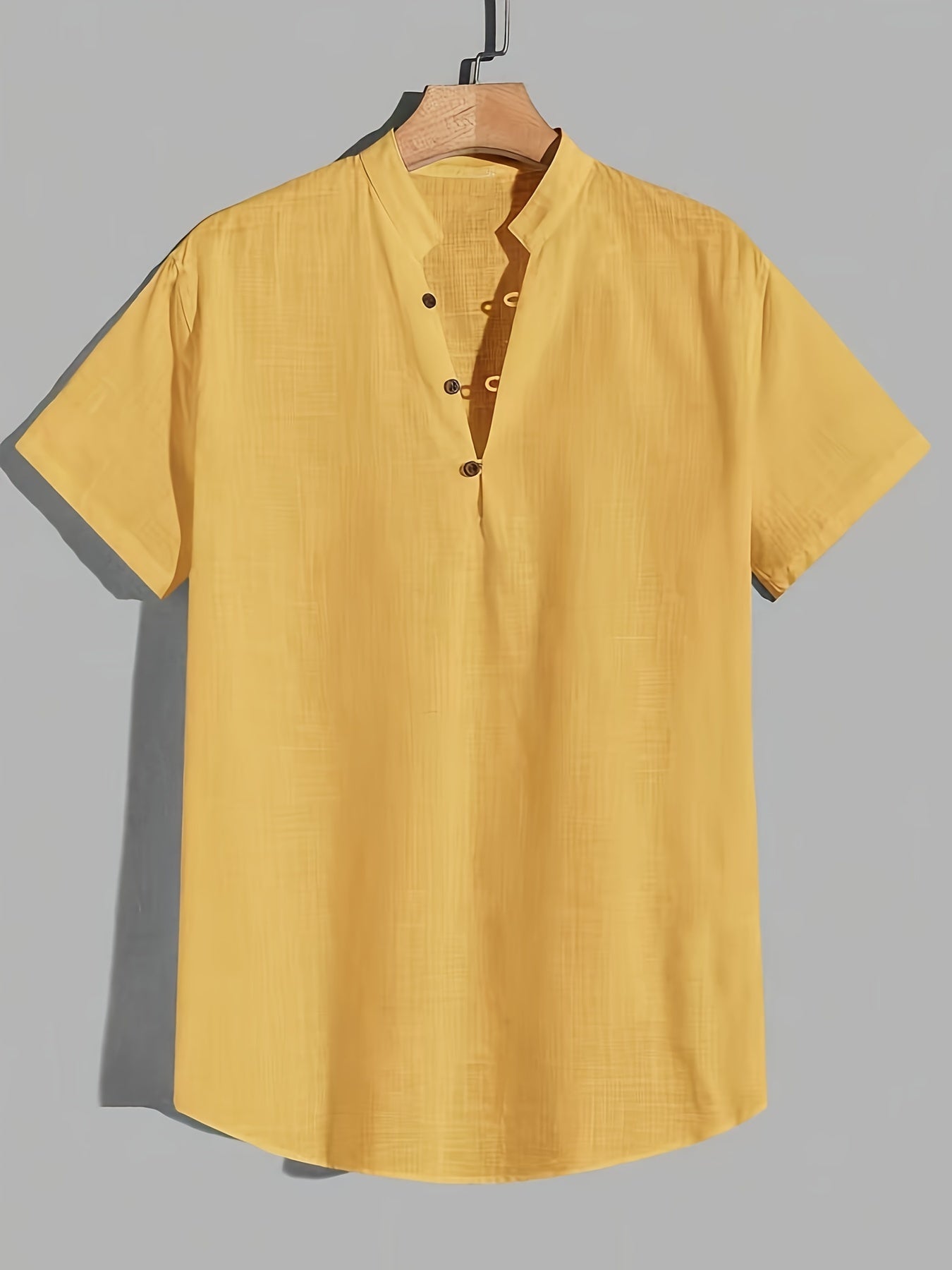Men's Casual Cotton Short Sleeve Shirt With Button