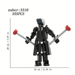 Toilet Man Monitor Building Blocks Model Toy Game Hand Puzzle Assembly Toy