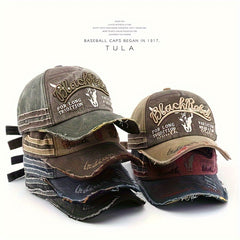 Men's Vintage Baseball Cap Denim Letter Printed Sun Hat