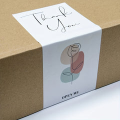 50pcs Thank You Sealing Stickers Rectangle for Packaging Box