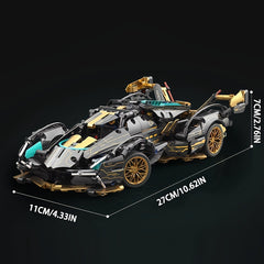 Car Building Blocks Toy And Golden Sports Car Set