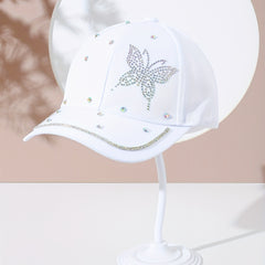 Rhinestone Butterfly Baseball Cap Adjustable Sunscreen Dad Hat Women Sports Hats