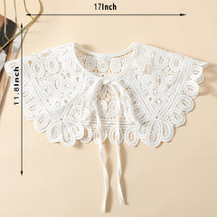 Milk Embroidered Shawl Large Lace Collar Women Accessory