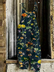 Floral Print Tie Shoulder Jumpsuit