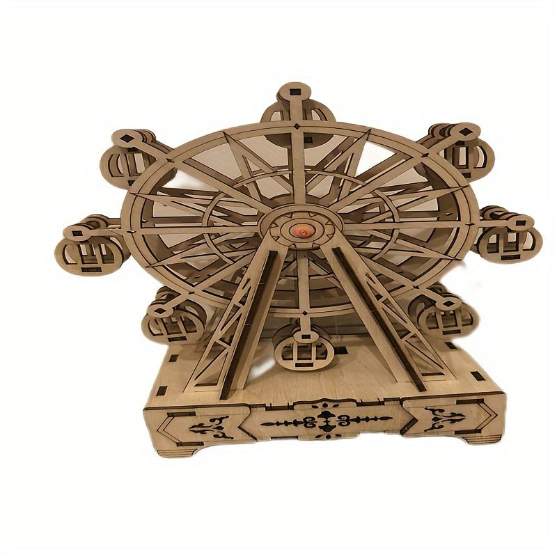 Wooden 3D Puzzle Ferris Wheel Music Box DIY Craft Kit