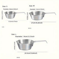 Durable Stainless Steel Camping Bowl with Folding Handle