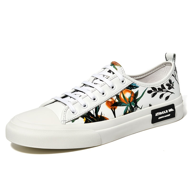 Men's Flower Print Sneakers Lightweight Walking Shoes