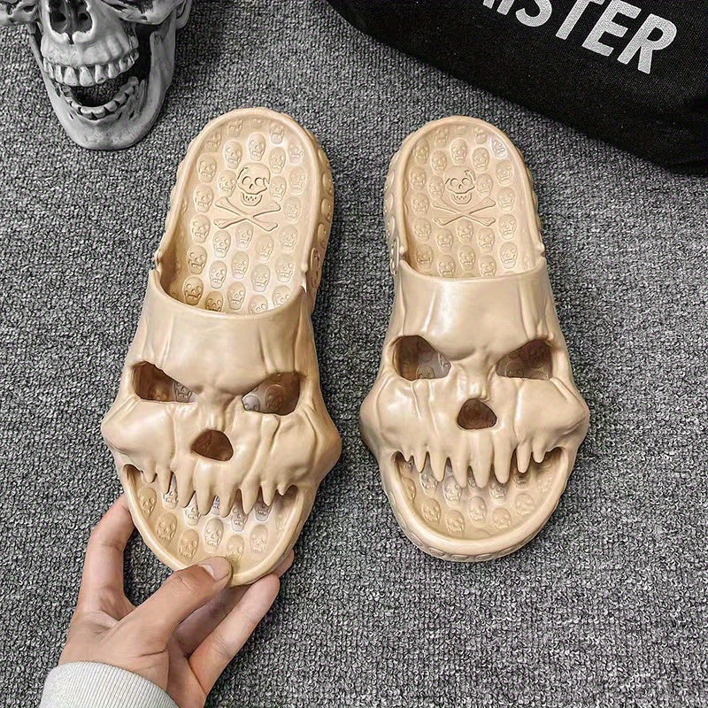 Men's Skull Beach Shoes Non Slip Platform Slides
