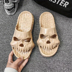 Men's Skull Beach Shoes Non Slip Platform Slides