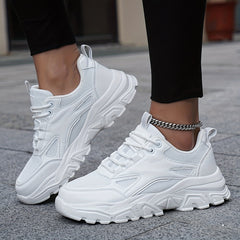 Women's Mesh Platform Sneakers Casual Lace Up Outdoor Shoes