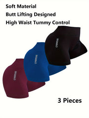 Women's Letter Pattern Sports Shorts High Waist Yoga Running Athletic Shorts