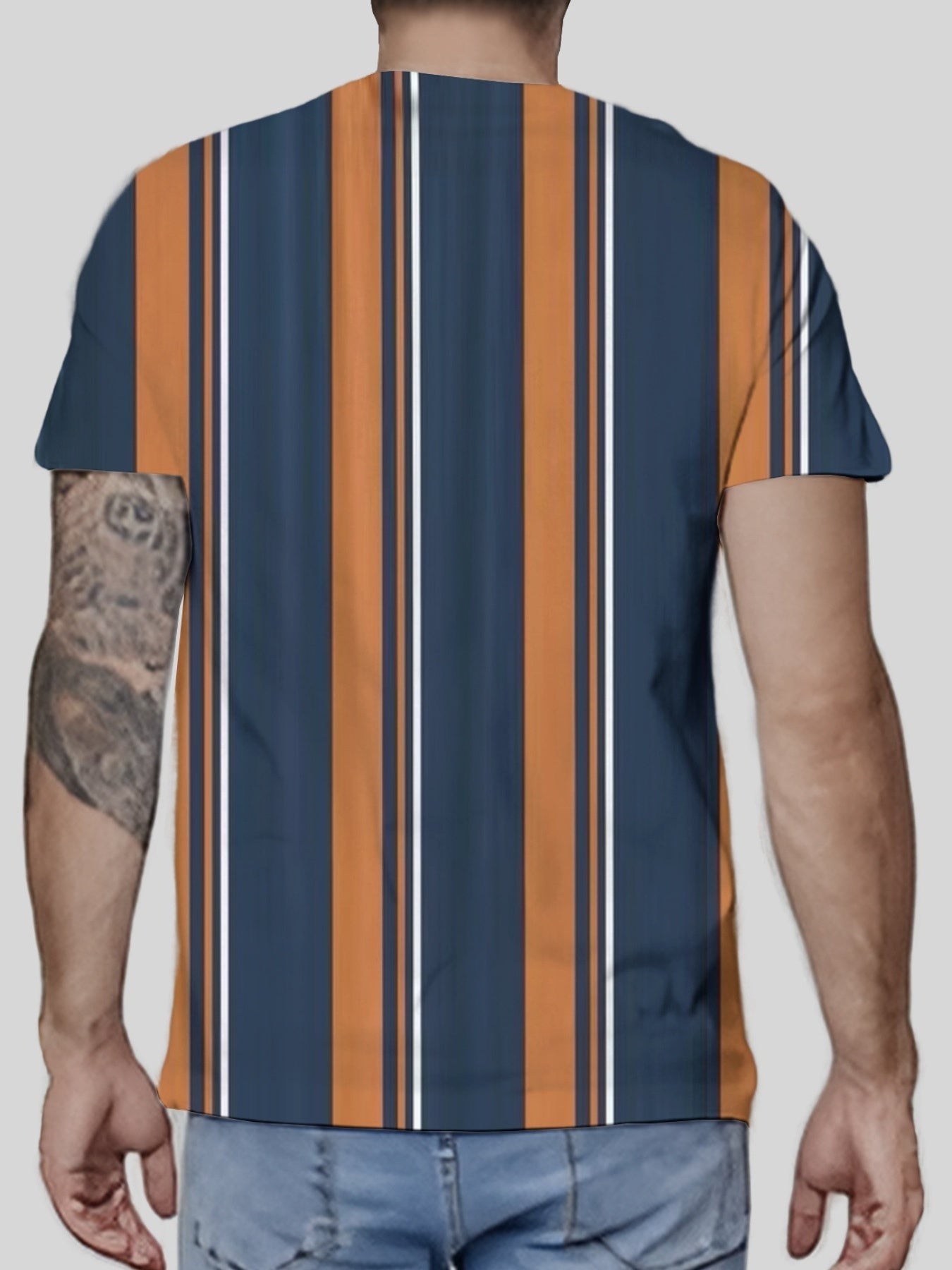 Men's Hawaiian Beaches Stripe T-shirt for Summer