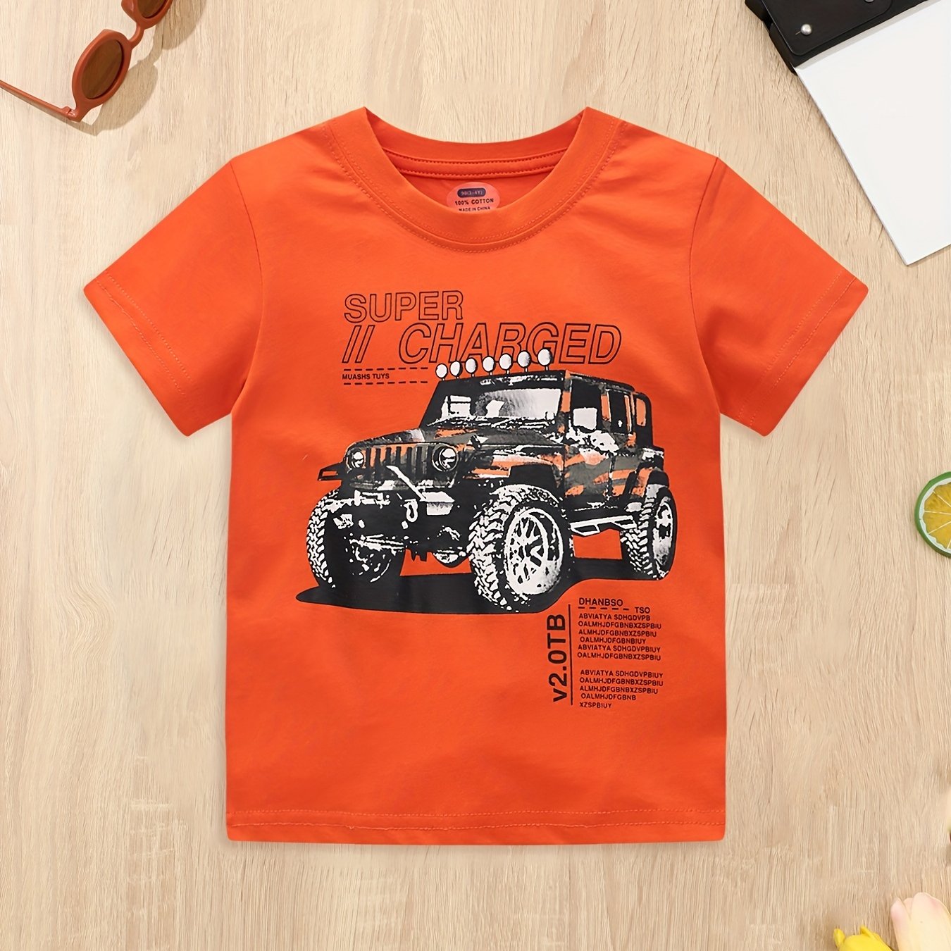 Boys SUV Graphic Tee Top Cotton Short Sleeves
