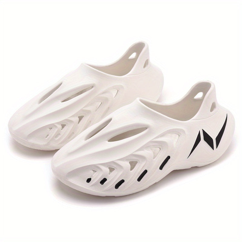 Men's Hollow Out Closed Toe Foam Clogs Slippers Non Slip Comfy Beach Sandals