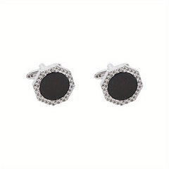 Men's Shirts w/ Round Diamond Cufflinks
