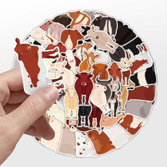 50pcs Cow Stickers for Fridge Laptop, Vinyl Waterproof Decal