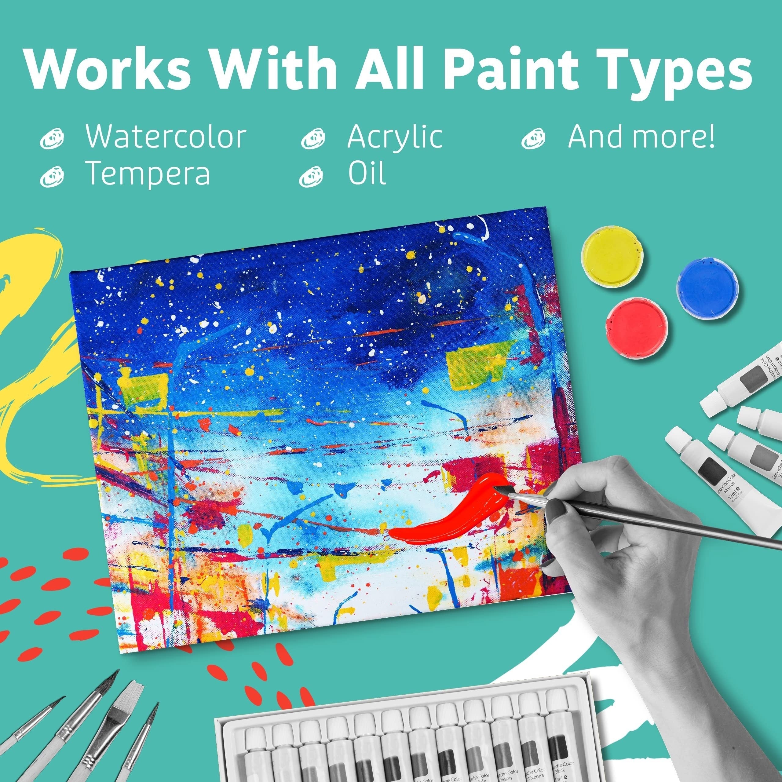 1pc 100% Cotton Art Panels for Acrylic & Watercolor Paint 20x25 cm Canvas Board