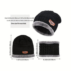 Kids Winter Hat & Scarf Set Plus Velvet Ear Protection