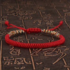 Buddhism Bracelet For Men Colorful Rope Lucky Red Bracelet