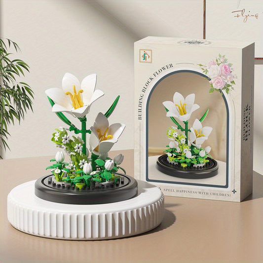 Building Blocks Flower Pot Plant Assembly Toy Decoration Gift