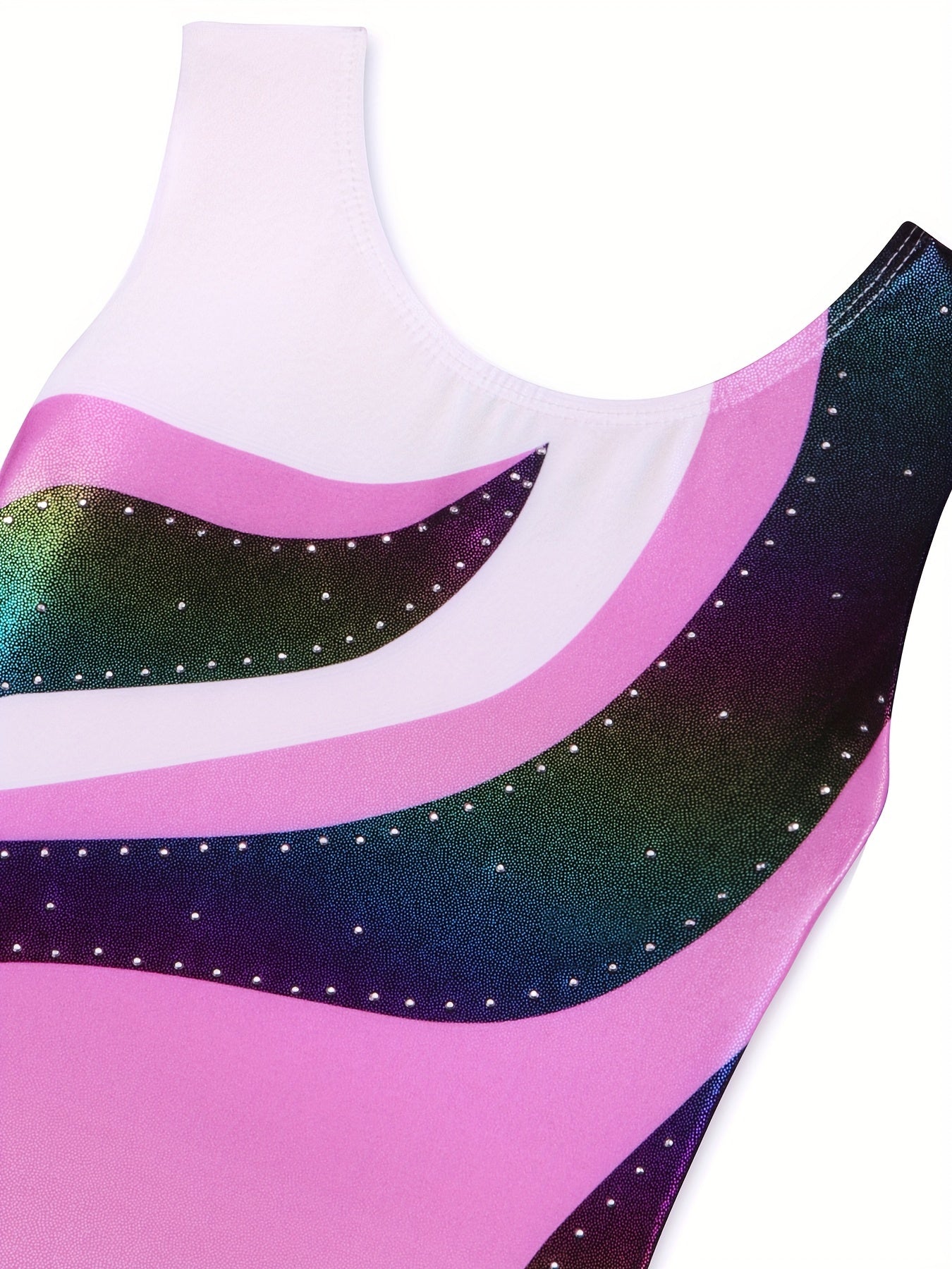 Girls Splicing Sleeveless Ballet Leotard Romper for Dance Performance