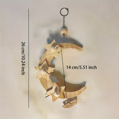 Wood Bird Swing Parrot Moon Star Swing Toys For Pet Training