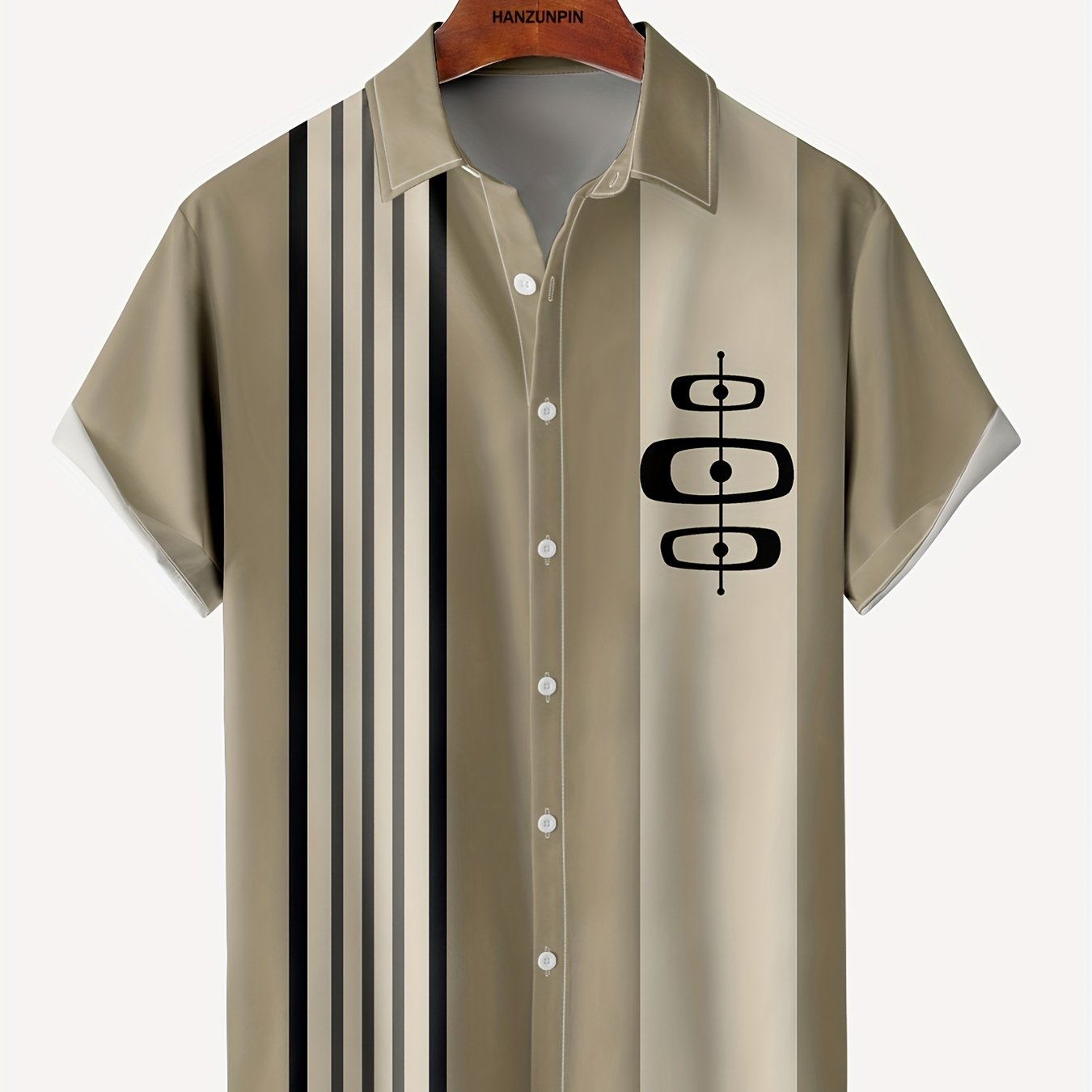 Geometric Print Men's Hawaiian Shirt for Summer Vacation