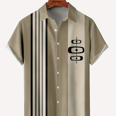 Geometric Print Men's Hawaiian Shirt for Summer Vacation